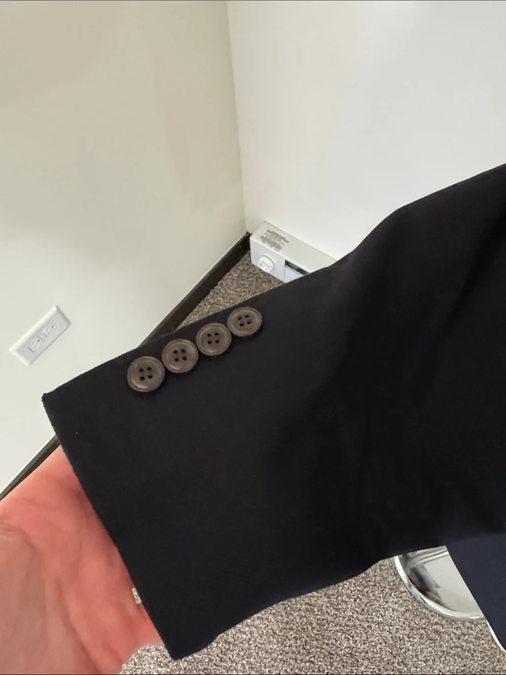 Joseph Abboud mens 42S black 2-button 100% wool Reda fabric sport coat EUC